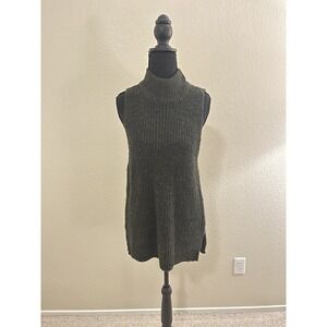 Obey No. 89 Dark Green Women's Sleeveless Turtleneck Wool Sweater Size Medium